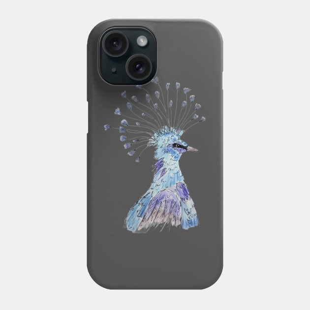 Proud peacock head Phone Case by Puddle Lane Art