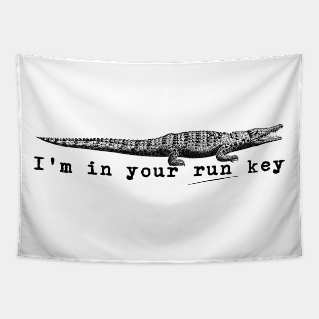 Run key gator (black) Tapestry by HackSwag.co