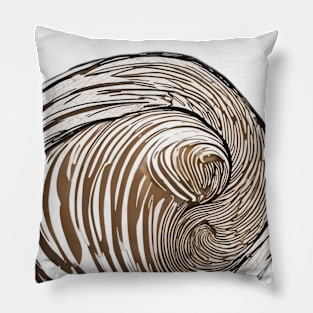 Swirling Chocolate Artwork - Abstract Creamy Whirl Design No. 756 Pillow