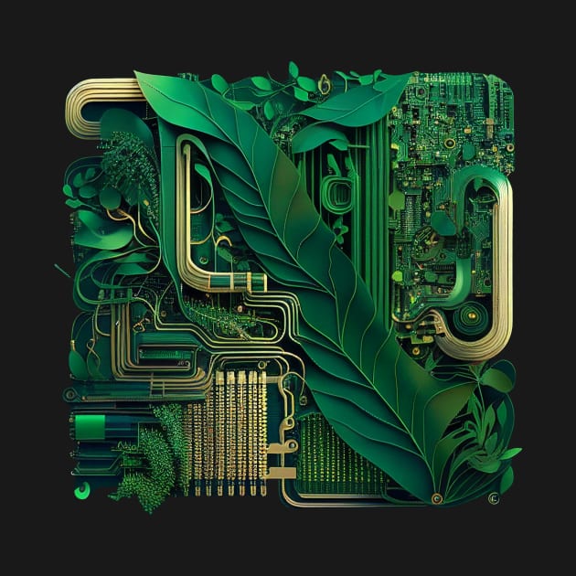 Plant Life Circuit Board 3 by Tees by JRW