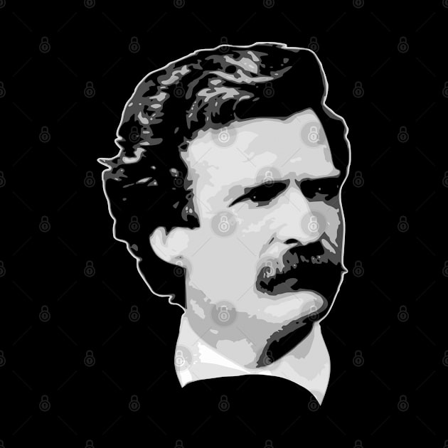 Mark Twain Black and White by Nerd_art