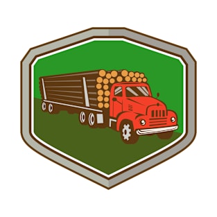 Truck Vintage Logging Shield Retro T-Shirt