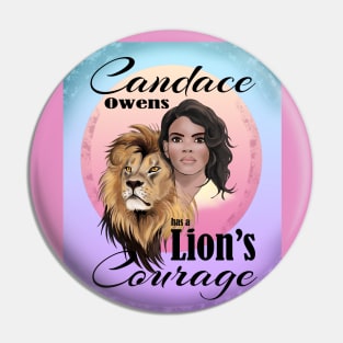 Candace Owens Lion Heart purple teal Pin