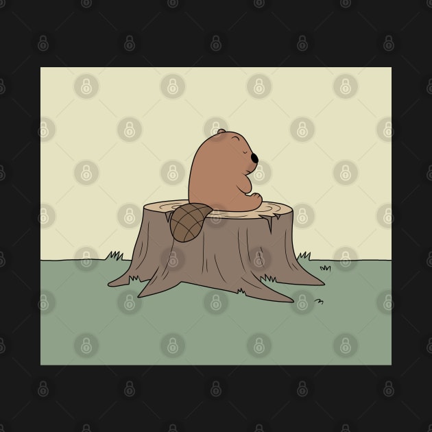 Beaver on the stump - We Bare Bears by valentinahramov