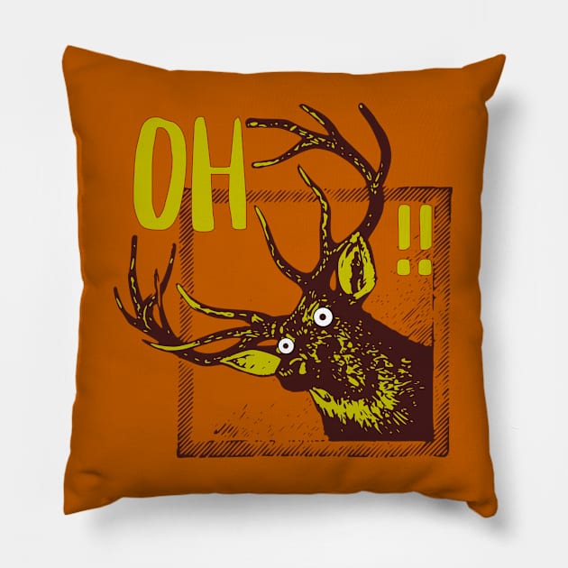 A Funny Animal Pun - Oh Deer Funny!! Pillow by vystudio