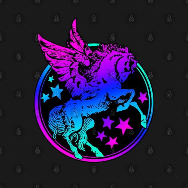 Retro Neon Pegasus by 3vaN