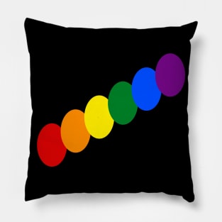 Ascending Rainbow Ovals Pillow