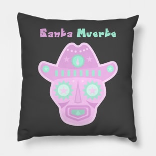 Santa Muerte / pink_green Pillow