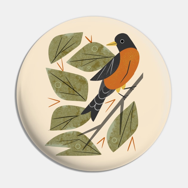 Perching Robin Pin by Renea L Thull