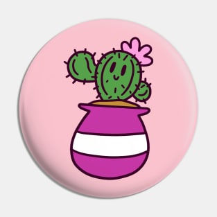 Potted Flower Cactus Pin