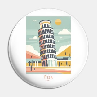 Leaning Tower of Pisa Pastel Panorama Pin