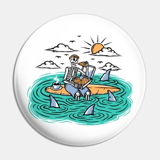 Surfer boy pizza Pin