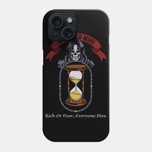 Memento Mori, Death, Grim Reaper, Black Cowl, Hourglass Phone Case