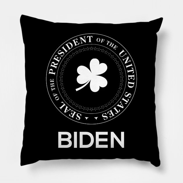 St. Patrick's Day Presidential Seal Biden Pillow by Rivenfalls