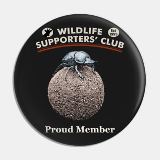 Dung Beetle Atop its Dung Ball for Wildlife Supporters Pin