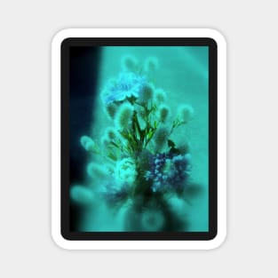 wildflower bouquet, aqua tint Magnet