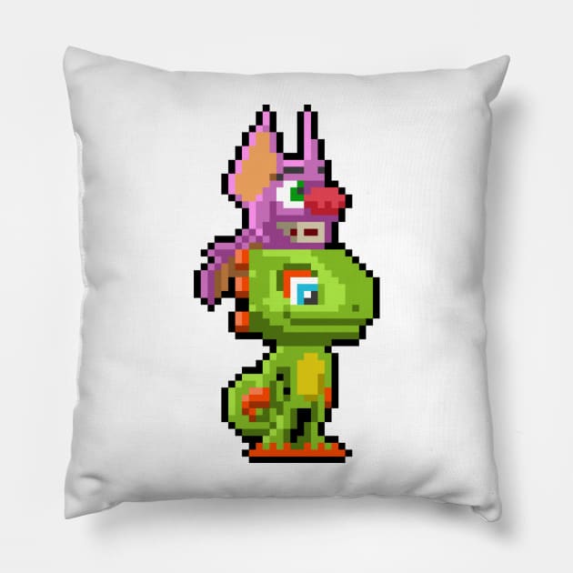 Pixel Pals Y&L Pillow by Treefrog Graphics