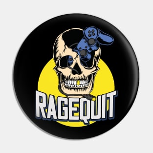 Ragequit Gamer Skull Pin