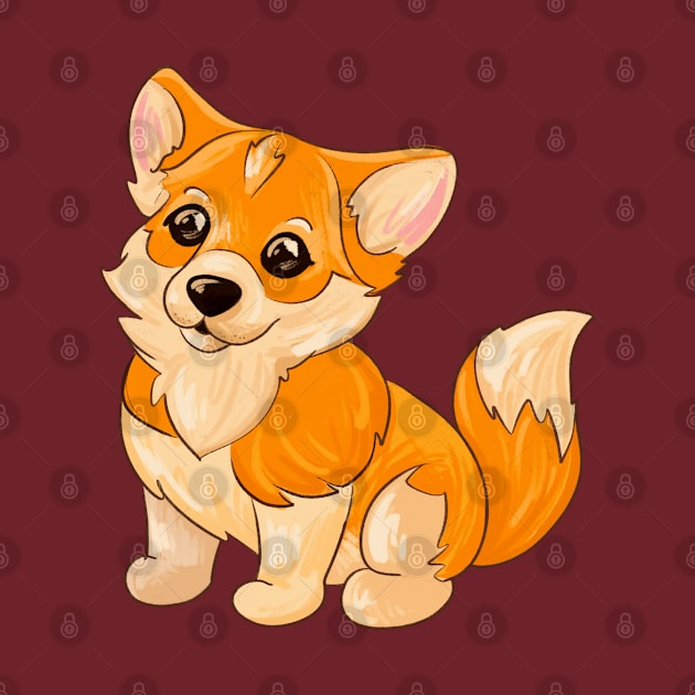 Cute dog corgi by eternalshadeart