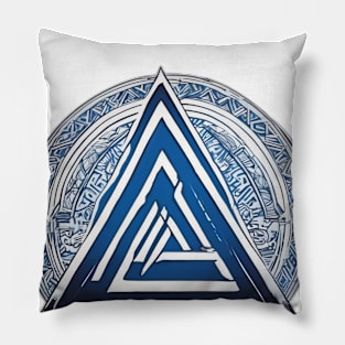 Mystical Triangular Emblem with Norse Patterns No. 915 Pillow