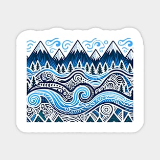 Tribal Blue Mountains Magnet