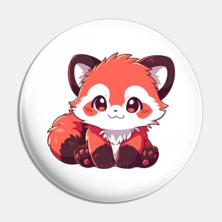 Simple drawn cute red panda Pin