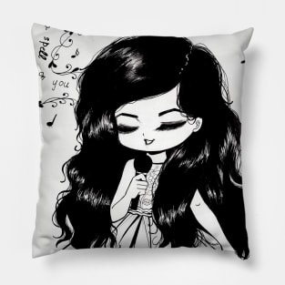 Little Girl Singing Pillow