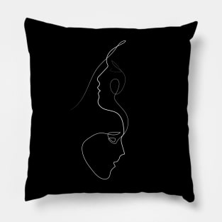 Two Faces | One Line Artist | Minimal Art | One Line Art | Minimalist Pillow