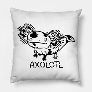 MOSAIC  WHITE BLACK AXOLOTL mud puppy t-shirt Pillow