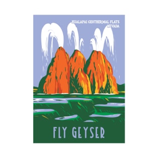 WPA Poster of Fly Ranch Geyser at Hualapai Geothermal Flats, Washoe County, Nevada T-Shirt