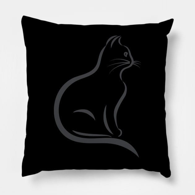 Cat Silhouette Pillow by nemram