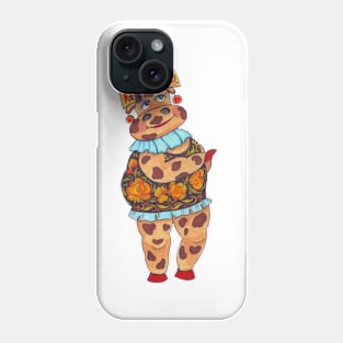 Funny cow lady cute animal hand drawn Phone Case