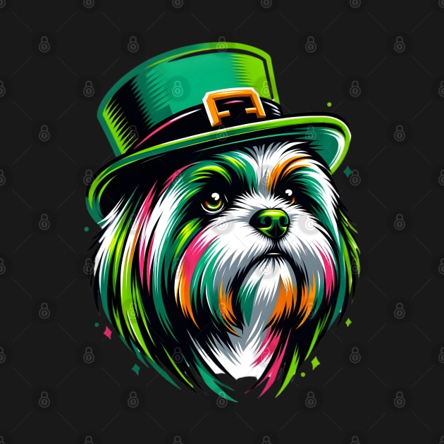 Lhasa Apso Celebrates Saint Patrick's Day Festively by ArtRUs