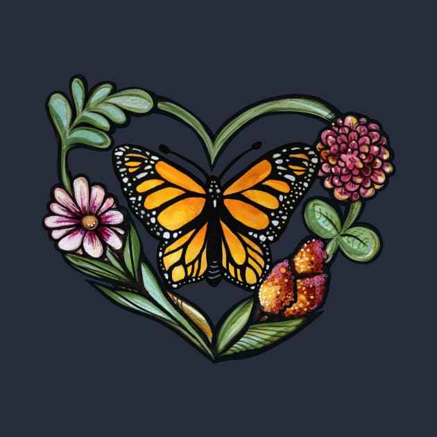 Monarch Butterfly Nature Heart by bubbsnugg