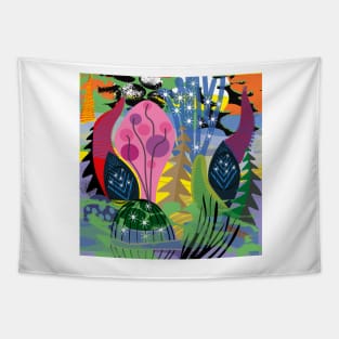 Pink Pyramids Tapestry