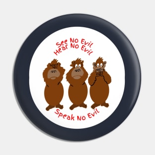 Monkeys See No Evil, Hear No Evil, Speak No Evil Pin