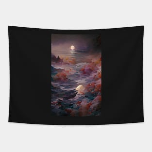 Moonlit Waves Ocean Dream Art Tapestry