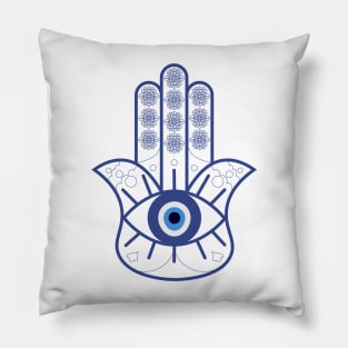 Hamsa Hand with Evil Eye Pillow