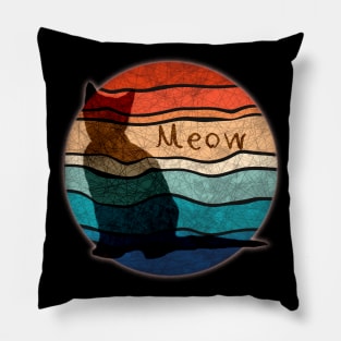 Vintage beach cat - meow light Pillow