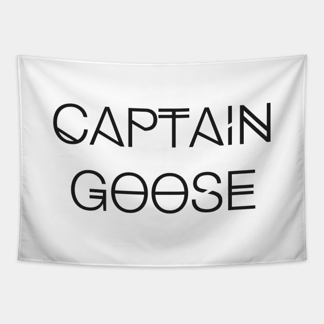 Captain Goose (Black) Tapestry by uniWHITE