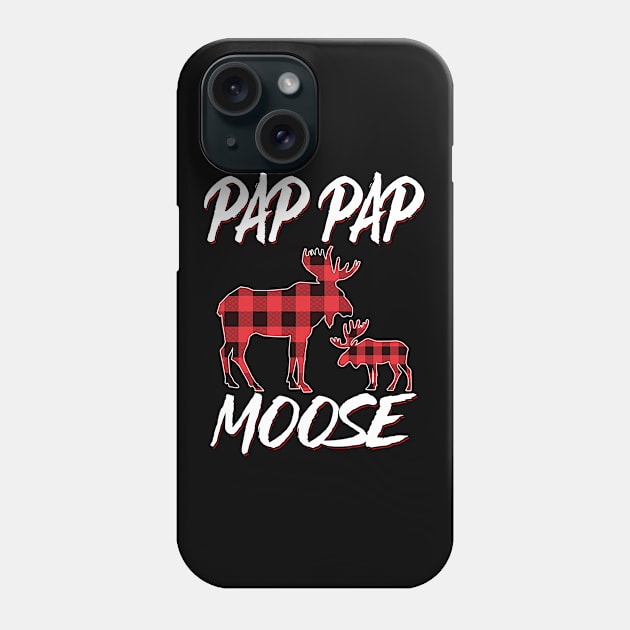 Red Plaid Pap Pap Moose Matching Family Pajama Christmas Gift Phone Case by intelus