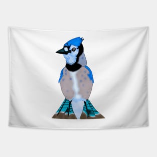 Cute Blue Jay Drawing Tapestry