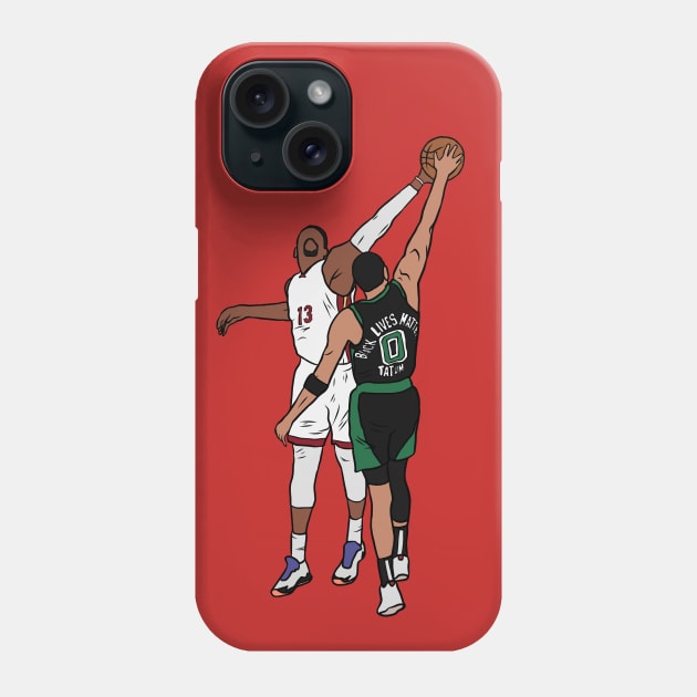 Bam Adebayo Blocks Jayson Tatum Phone Case by rattraptees