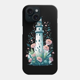 Clipart fantasy flowers splash Lighthouse Design. Phone Case