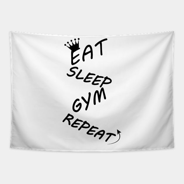 EAT SLEEP GYM REPEAT Tapestry by zooma