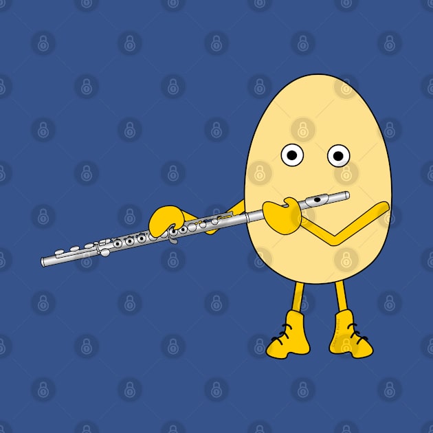 Flute Playing Egghead by Barthol Graphics