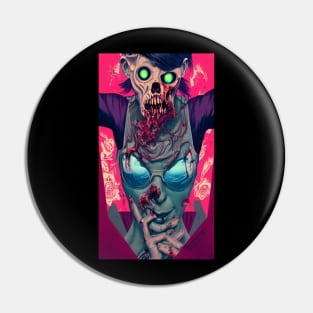 Zombie Punk Dead Quote Halloween Pin