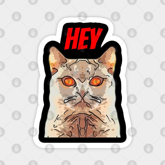 Scary Cat Says Hey Magnet by ardp13