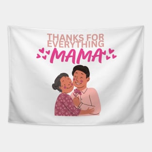 Thanks for Everything Mama Flowers - Illustration Tapestry