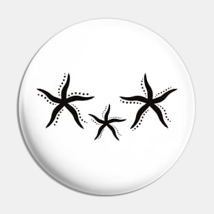 Black starfish Pin